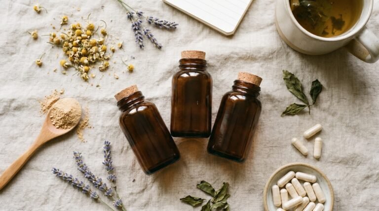 Suplementos naturales como ashwagandha y magnesio glicinato para reducir el cortisol en mujeres
